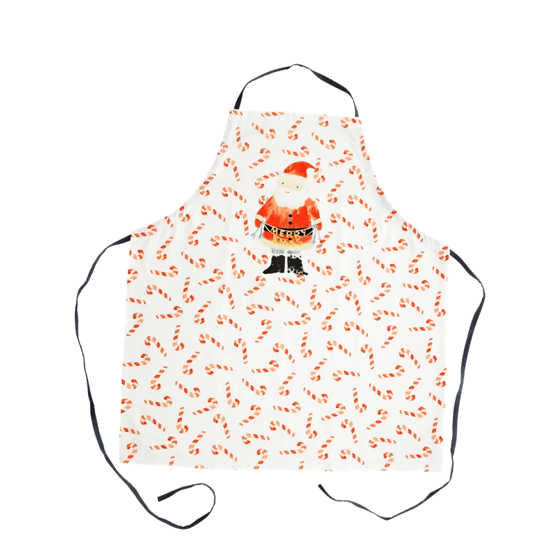 Apron With Santa and Candy Cane Print By Rice DK